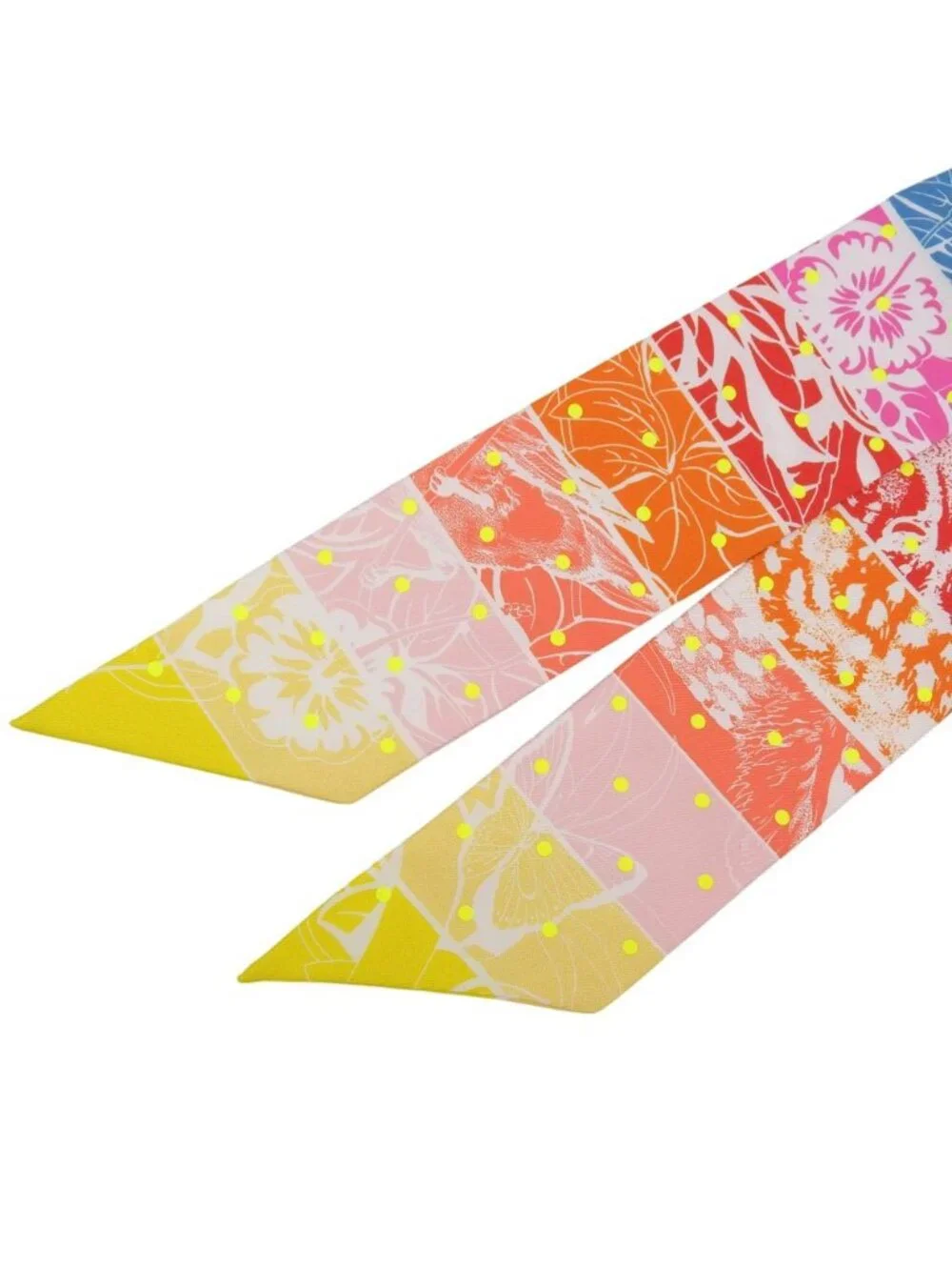 Hermes Twilly Jungle Love Rainbow Plume T Dot Silk 100% Scarf